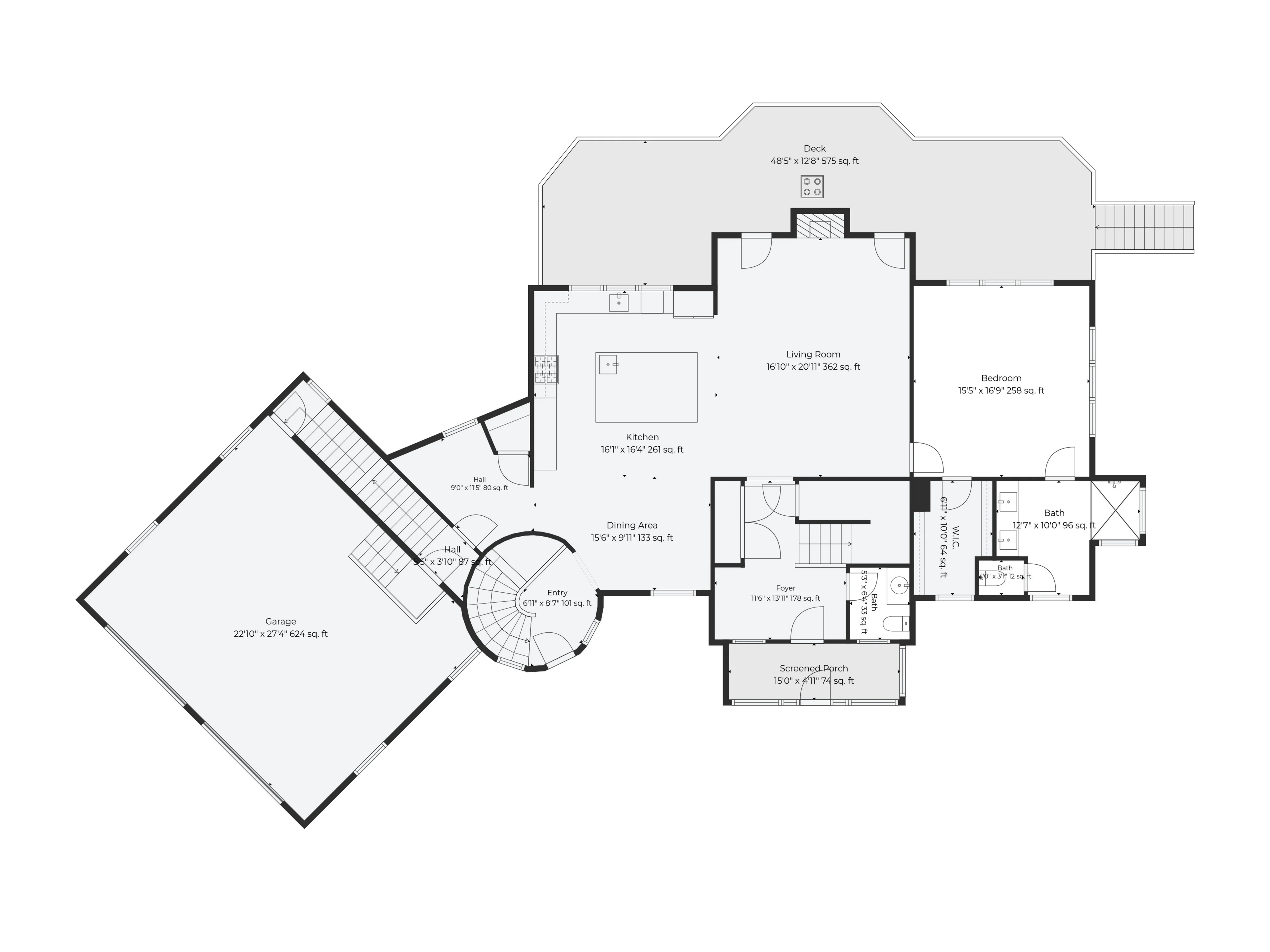 2D floor plan with room dimensions and square footage