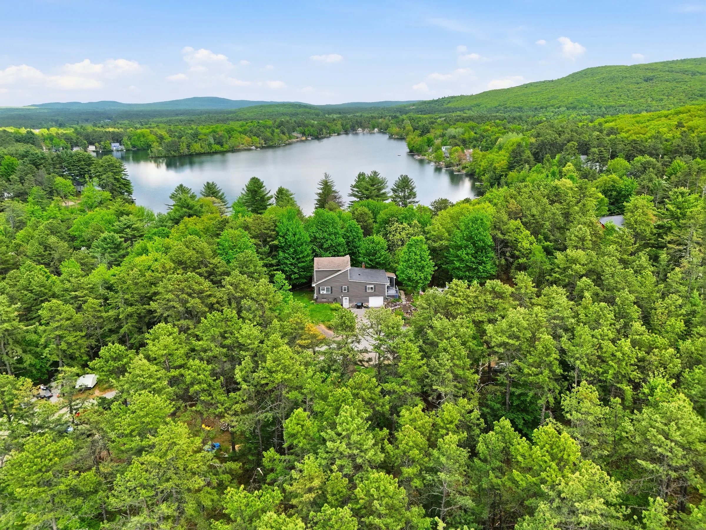 Real estate photography of a lakefront home in Shapleigh, ME
